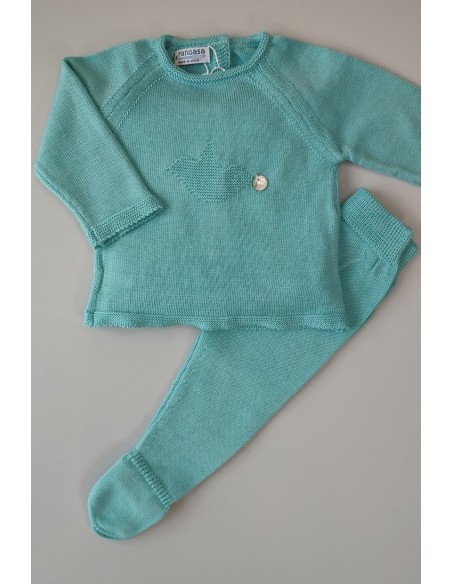 CONJUNTO PRIMERA PUESTA NIÑO "SPRING LOVER" DE PANGASA BABY, TURQUESA. VERANO 22.