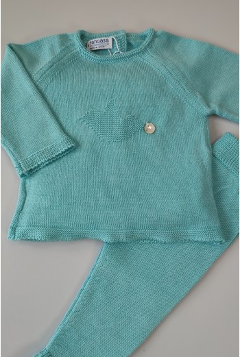 CONJUNTO PRIMERA PUESTA NIÑO "SPRING LOVER" DE PANGASA BABY, TURQUESA. VERANO 22. 2
