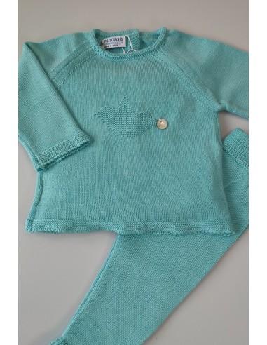 CONJUNTO PRIMERA PUESTA NIÑO "SPRING LOVER" DE PANGASA BABY, TURQUESA. VERANO 22.