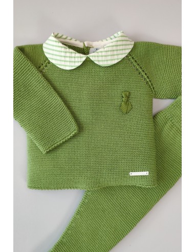 CONJUNTO PRIMERA PUESTA NIÑO "SWEET OLIVE" DE PANGASA BABY, VERDE OLIVA. VERANO 22.