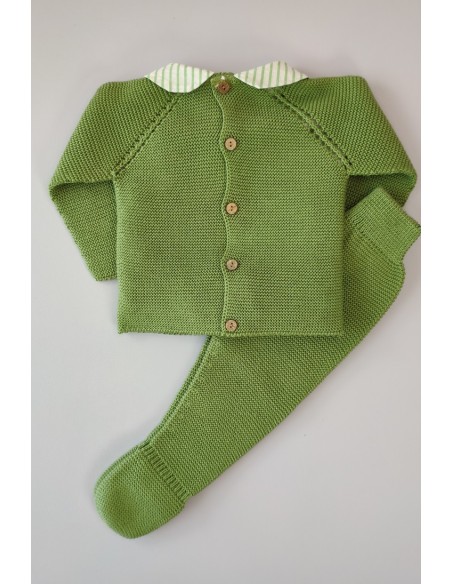 CONJUNTO PRIMERA PUESTA NIÑO "SWEET OLIVE" DE PANGASA BABY, VERDE OLIVA. VERANO 22.