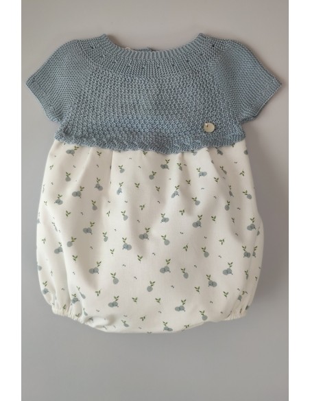 PELELE NIÑO "BERRY" DE PANGASA BABY, CELESTE EMPOLVADO. VERANO 22.
