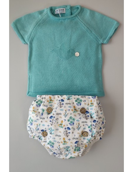 CONJUNTO NIÑO "SPRING LOVER" DE PANGASA BABY, TURQUESA. VERANO 22.