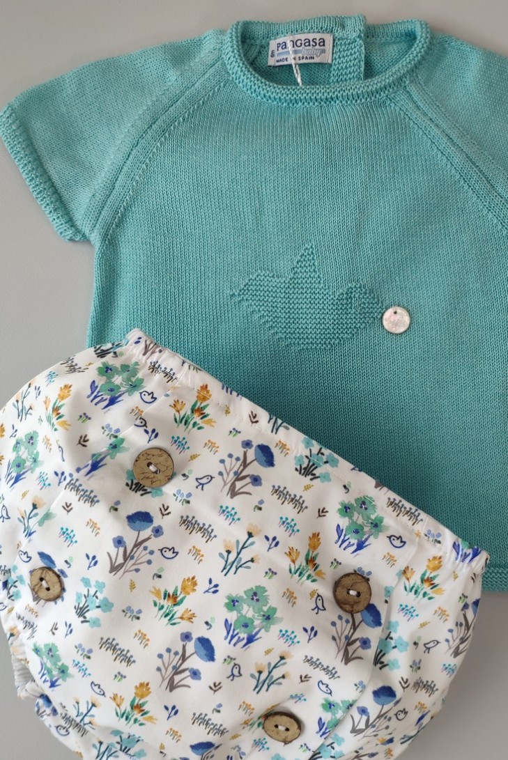 CONJUNTO NIÑO "SPRING LOVER" DE PANGASA BABY, TURQUESA. VERANO 22.