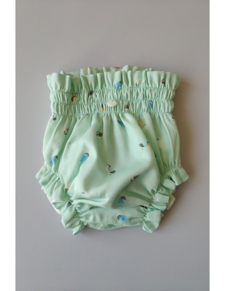 CONJUNTO BEBÉ NIÑA CAMISA Y BRAGUITA COLOR VERDE DE WEDOBLE.