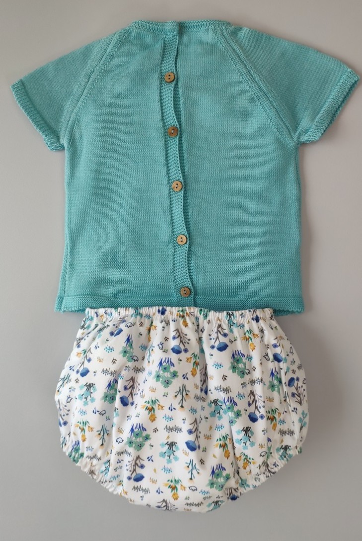 CONJUNTO NIÑO "SPRING LOVER" DE PANGASA BABY, TURQUESA. VERANO 22.