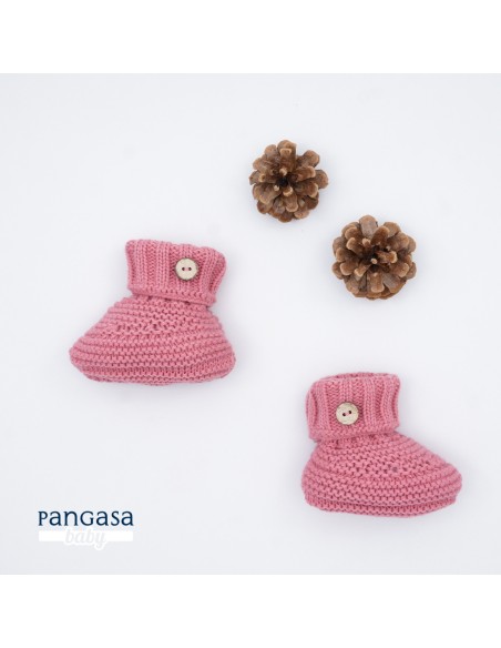 BOTITA UNISEX DE PANGASA BABY,CORAL. PUNTO GRUESO. INVIERNO 22.
