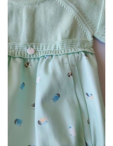 RANITA BEBÉ NIÑO ESTAMPADO PÁJAROS COLOR VERDE DE WEDOBLE.