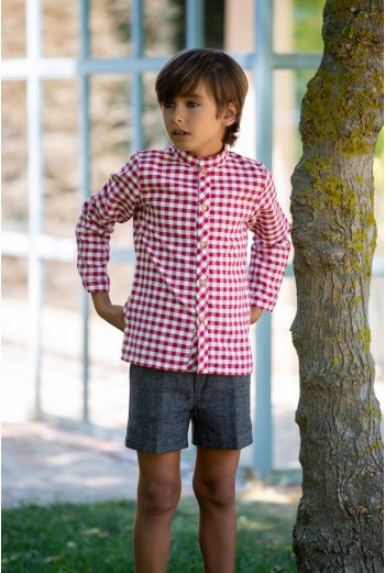 CAMISA NIÑO VICHY ROJO, C.DÁLMATA. KID'S CHOCOLATE.INVIERNO 22. 2