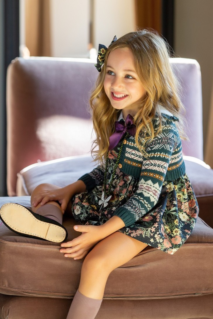 CHAQUETA CENEFA JACQUARD, LIBÉLULAS. KID'S CHOCOLATE.INVIERNO 22.