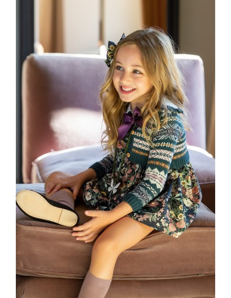 CHAQUETA CENEFA JACQUARD, LIBÉLULAS. KID'S CHOCOLATE.INVIERNO 22.