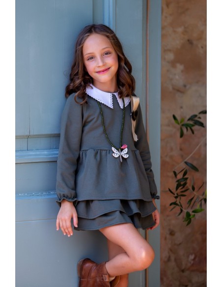 SUDADERA NIÑA JOGGING VERDE, C.LIBÉLULAS. KID'S CHOCOLATE.INVIERNO 22.