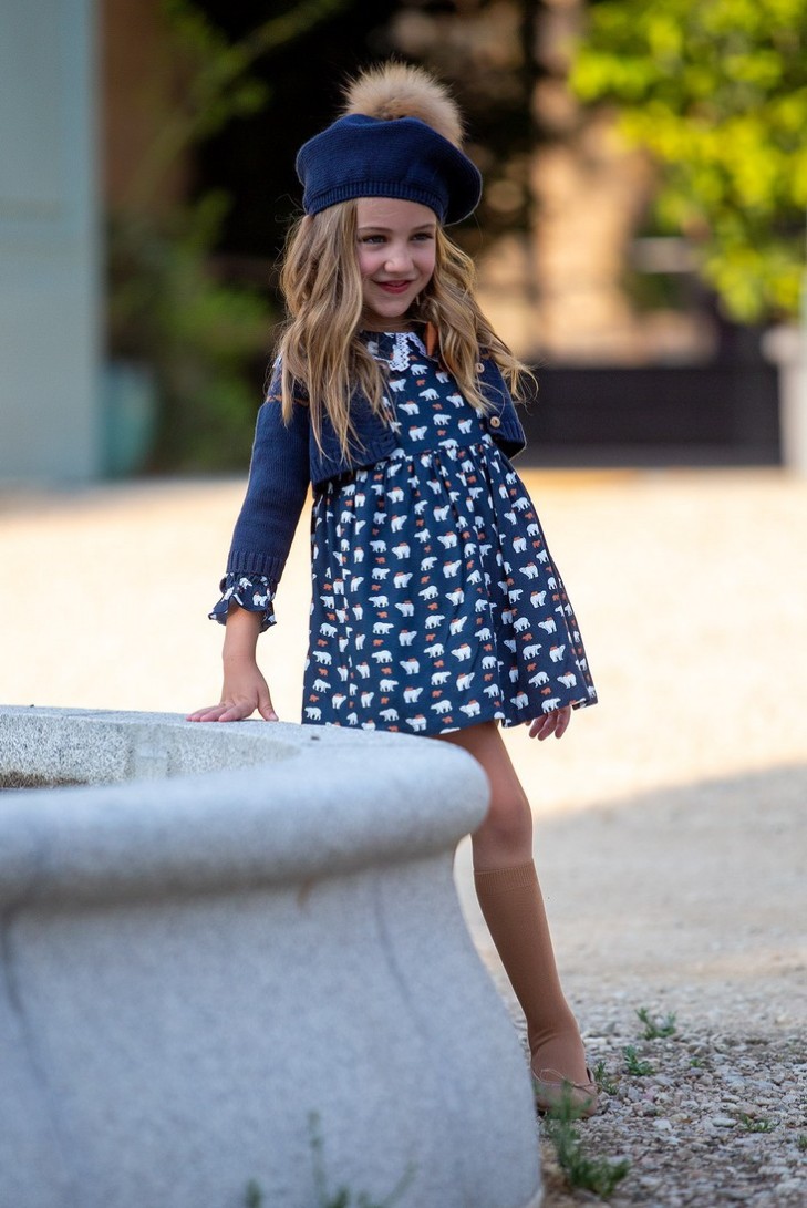 CHAQUETA JACQUARD NAVY, OSOS POLARES. KID'S CHOCOLATE.INVIERNO 22.