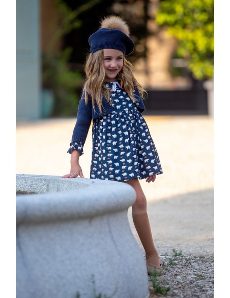 CHAQUETA JACQUARD NAVY, OSOS POLARES. KID'S CHOCOLATE.INVIERNO 22.
