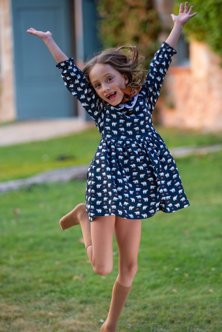 VESTIDO OSOS POLARES(TALLA GRANDE). KID'S CHOCOLATE. INVIERNO 22.