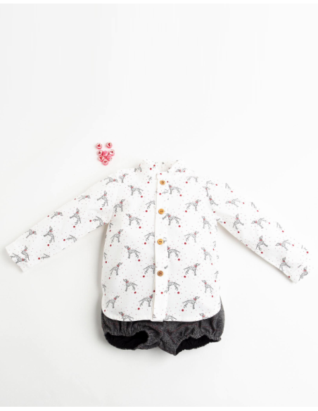 CAMISA BEBÉ DÁLMATA. KID'S CHOCOLATE.INVIERNO 22.