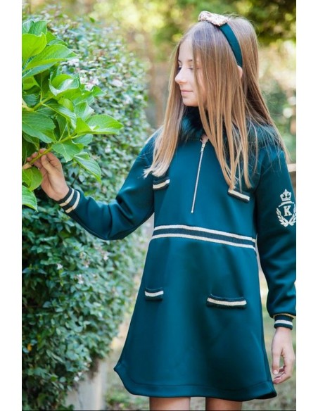 VESTIDO VERDE, ROMANTIQUE. INVIERNO 22.