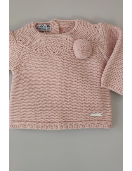 CONJUNTO PRIMERA PUESTA MOCETA DE PANGASA BABY, ROSA EMPOLVADO. INVIERNO 22.