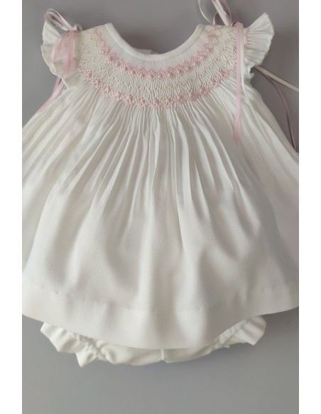 JESUSITO PUNTO SMOCK VIELLA CRUDO-ROSA. INVIERNO 22.