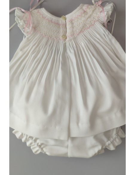 JESUSITO PUNTO SMOCK VIELLA CRUDO-ROSA. INVIERNO 22.