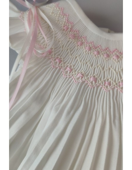 JESUSITO PUNTO SMOCK VIELLA CRUDO-ROSA. INVIERNO 22.