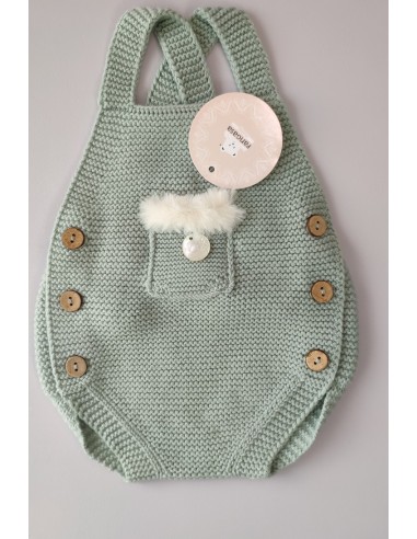 PETO BOLSILLO UNISEX DE PANGASA BABY, VERDE EMPOLVADO. INVIERNO 22.