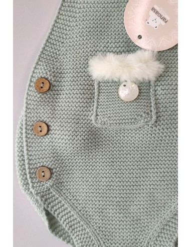 PETO BOLSILLO UNISEX DE PANGASA BABY, VERDE EMPOLVADO. INVIERNO 22.