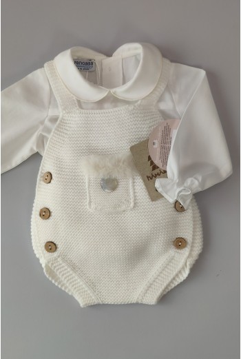 BLUSA VIELLA UNISEX DE PANGASA BABY, MARFIL. INVIERNO 22. 2