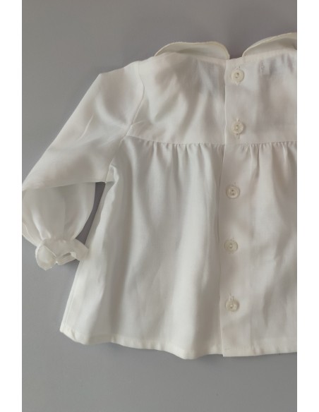 BLUSA VIELLA UNISEX DE PANGASA BABY, MARFIL. INVIERNO 22.