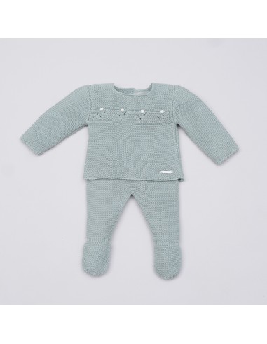 CONJUNTO PRIMERA PUESTA UNISEX LUNARES DE PANGASA BABY, VERDE MINT. VERANO 23.