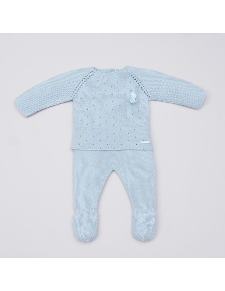CONJUNTO PRIMERA PUESTA VICHY UNISEX DE PANGASA BABY, VERDE AGUA. VERANO 23.
