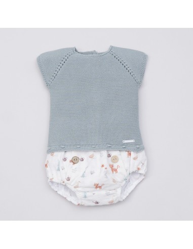 CONJUNTO NIÑO TIGRE DE PANGASA BABY, VERDE MAR. VERANO 23.