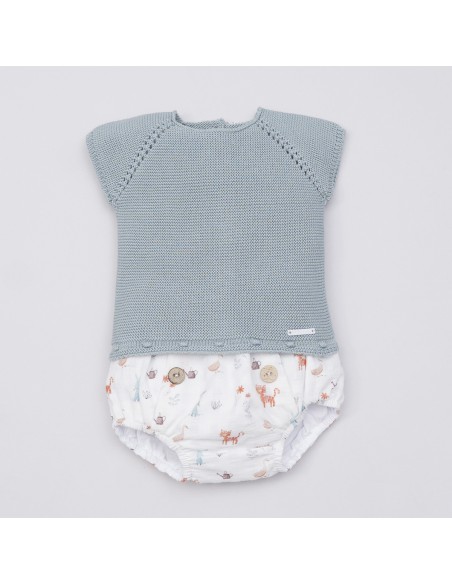 CONJUNTO NIÑO TIGRE DE PANGASA BABY, VERDE MAR. VERANO 23.
