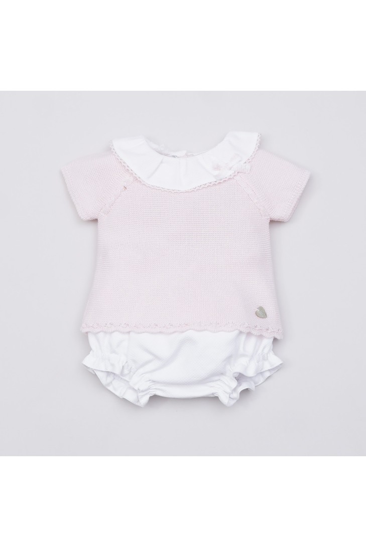 CONJUNTO NIÑA PIQUÉ DE PANGASA BABY, ROSA BEBÉ. VERANO 23.