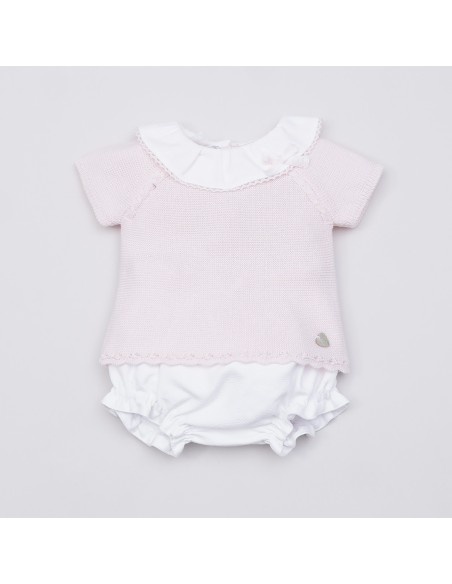 CONJUNTO NIÑA PIQUÉ DE PANGASA BABY, ROSA BEBÉ. VERANO 23.