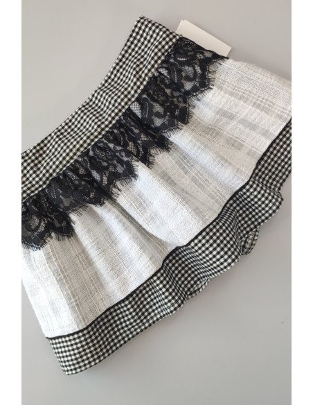 FALDA/SHORT VICHY NEGRO, BIANCA. VERANO 23.