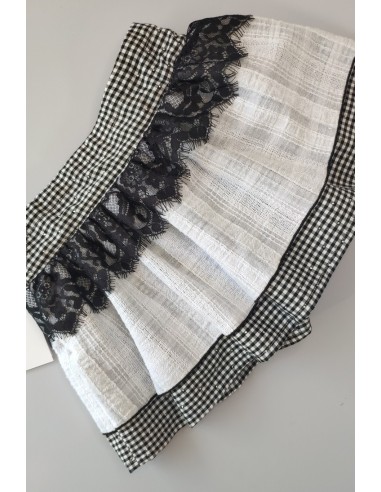 FALDA/SHORT VICHY NEGRO, BIANCA. VERANO 23.