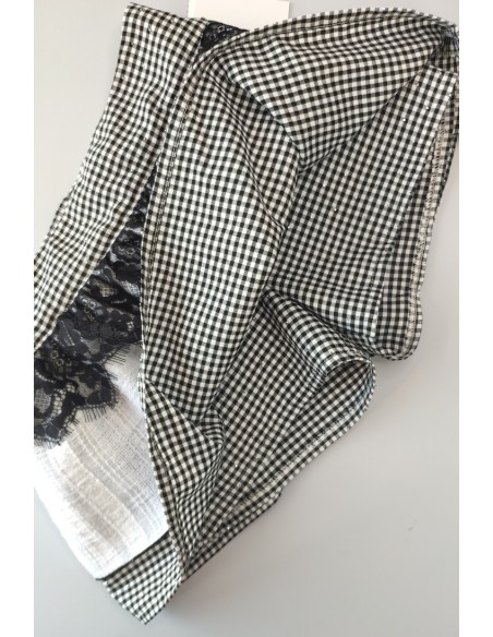 FALDA/SHORT VICHY NEGRO, BIANCA. VERANO 23.