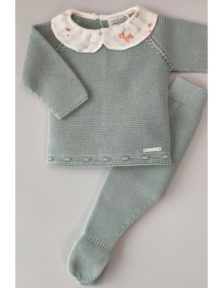 CONJUNTO PRIMERA PUESTA UNISEX TIGRE DE PANGASA BABY, VERDE MAR. VERANO 23.