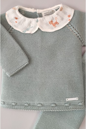 CONJUNTO PRIMERA PUESTA UNISEX TIGRE DE PANGASA BABY, VERDE MAR. VERANO 23. 2