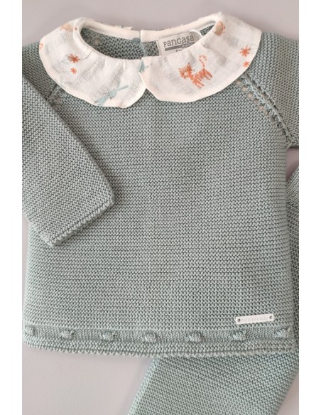CONJUNTO PRIMERA PUESTA UNISEX TIGRE DE PANGASA BABY, VERDE MAR. VERANO 23.