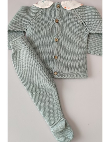 CONJUNTO PRIMERA PUESTA UNISEX TIGRE DE PANGASA BABY, VERDE MAR. VERANO 23.