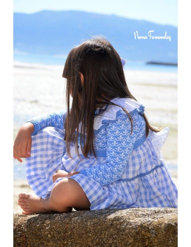 JERSEY CORTO COLECCIÓN TIMÓN, VICHY AZUL. NOMA FERNÁNDEZ.VERANO 23.