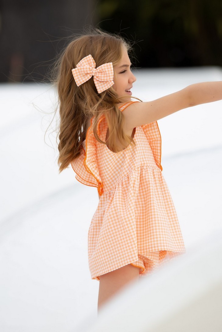 LAZO CUADROS CORAL.KID'S CHOCOLATE. VERANO 23.