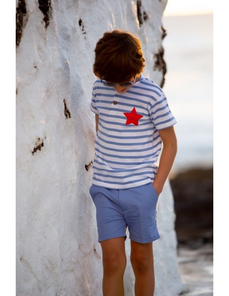 CAMISETA NIÑO ESTRELLA, C. MARINERA. KID'S CHOCOLATE.VERANO 23.