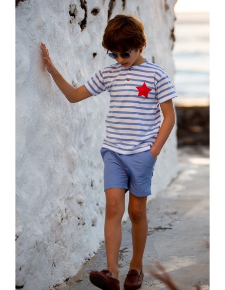CAMISETA NIÑO ESTRELLA, C. MARINERA. KID'S CHOCOLATE.VERANO 23.