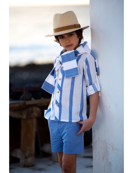 CAMISA NIÑO MARINERA. KID'S CHOCOLATE.VERANO 23.