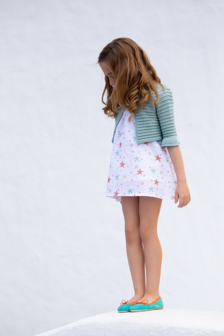 CHAQUETA BOLERO VERDE MENTA,C. ESTRELLAS DE MAR.KID'S CHOCOLATE. VERANO 23.