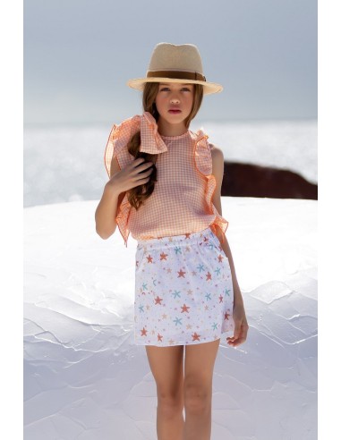 FALDA ESTRELLAS DE MAR. KID'S CHOCOLATE.VERANO 23.