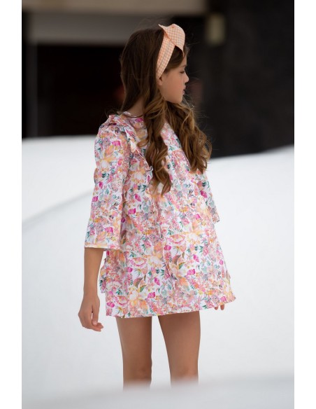 VESTIDO NIÑA FLORES. KID'S CHOCOLATE.VERANO 23.